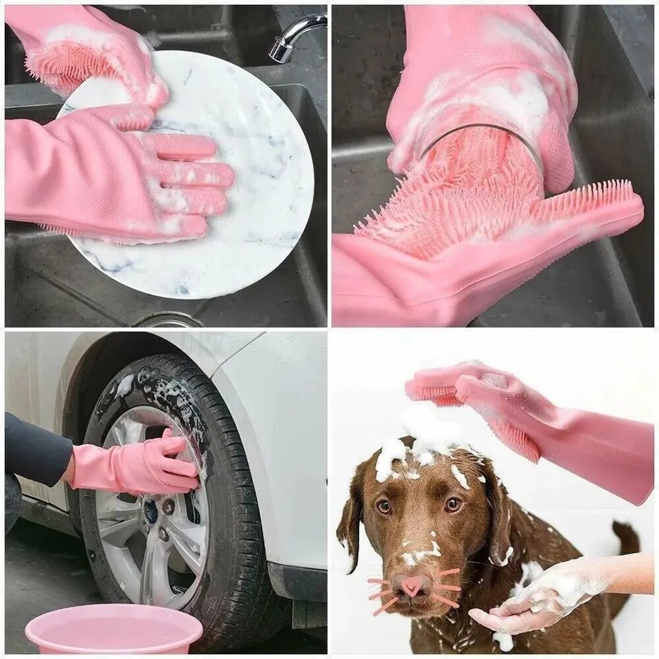 Dishwashing Cleaning Gloves Magic Silicone Rubber