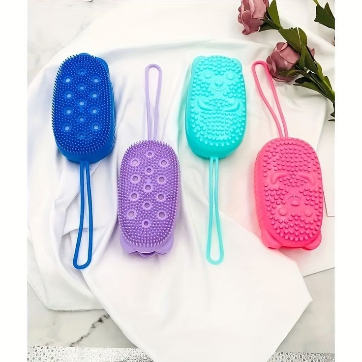 Double Sided Silicone Bubble bath Body Brush And Sponge