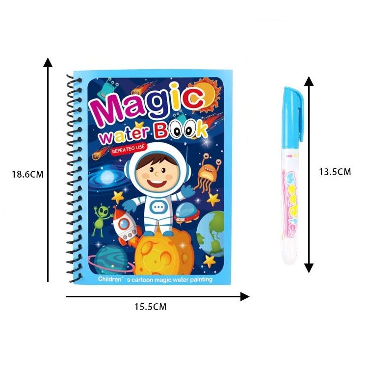 1 Book+ 1 Pen Reusable Coloring Book Water Painting Book Sensory Early Education Puzzle Drawing Toys