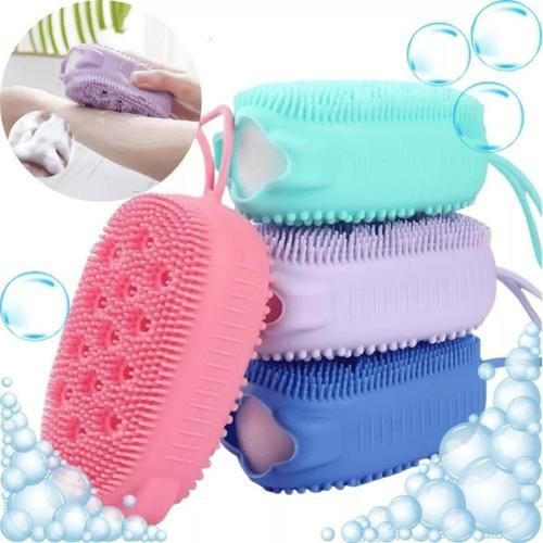 Double Sided Silicone Bubble bath Body Brush And Sponge