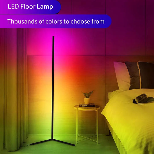 Floor Standing Multi Color Corner Neon Lamp with RGB Remote controller