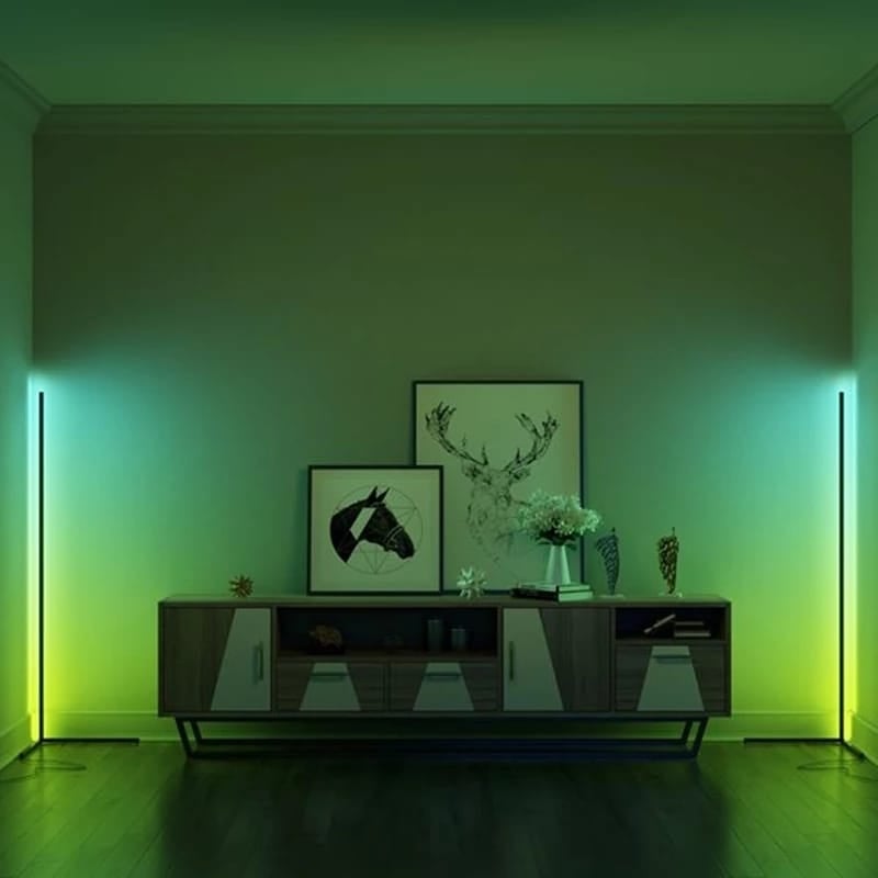 Floor Standing Multi Color Corner Neon Lamp with RGB Remote controller