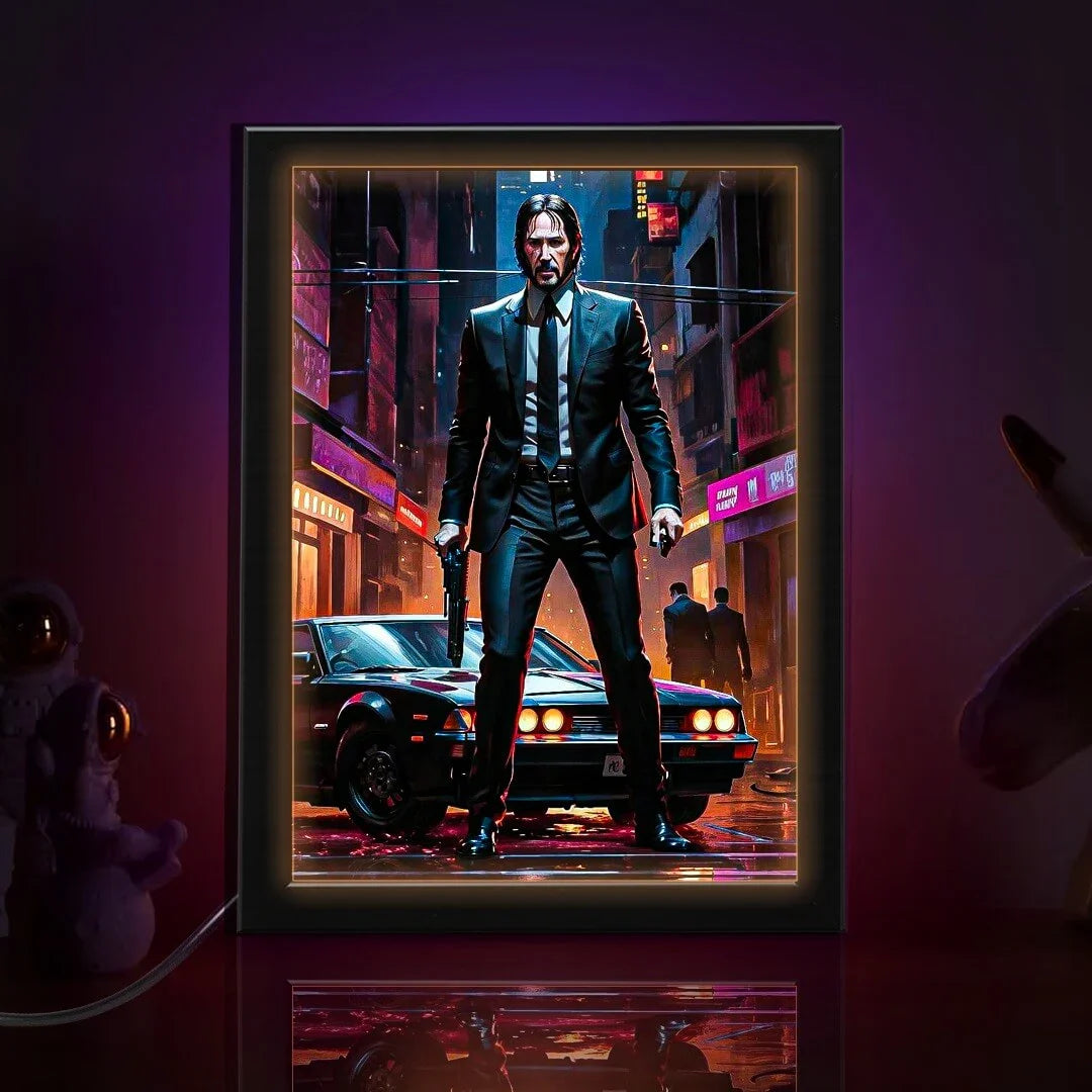 John Wick Action Movie Poster | Poster Neon Light Box