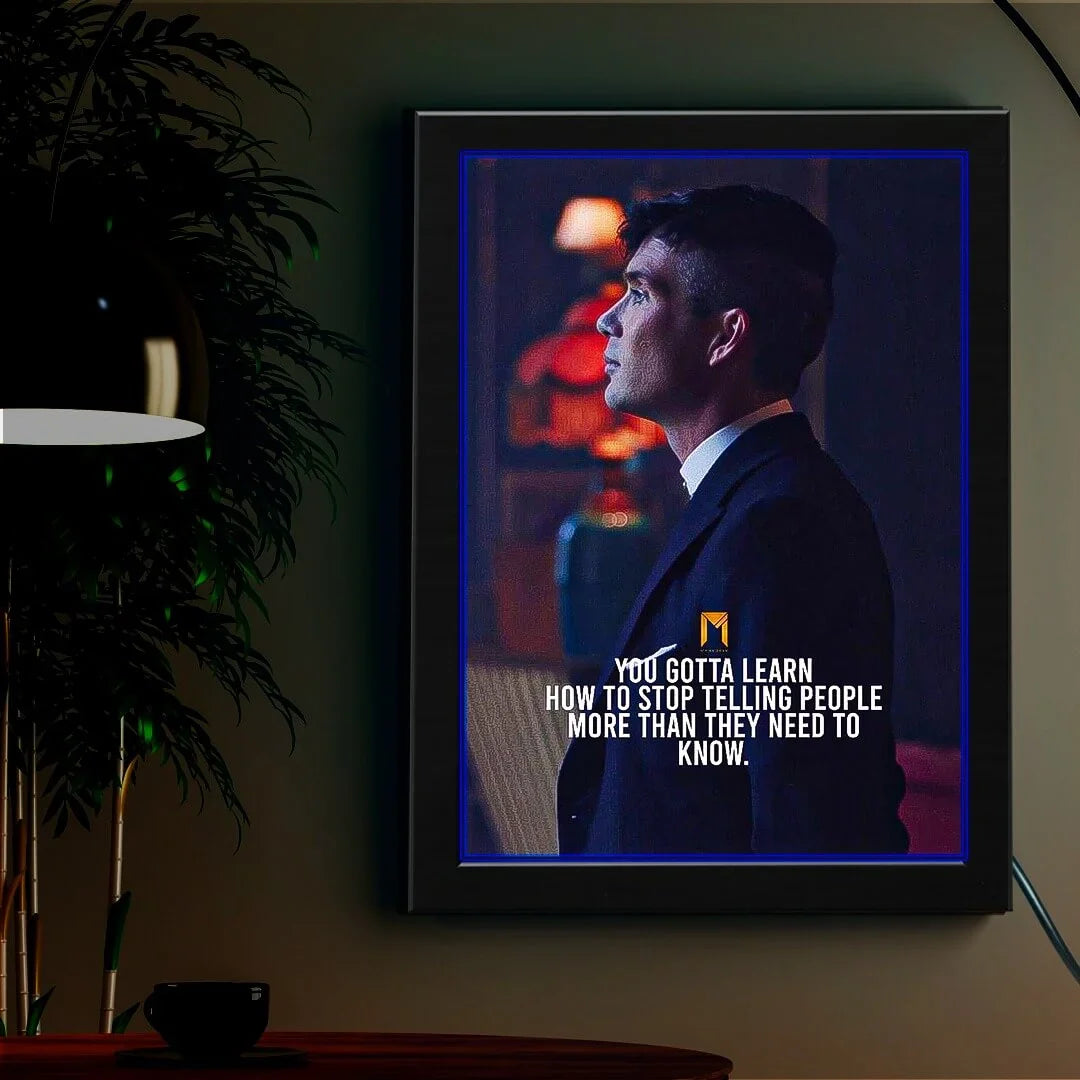 Tommy Shelby - Peaky Blinders Motivational | Neon Poster Frame