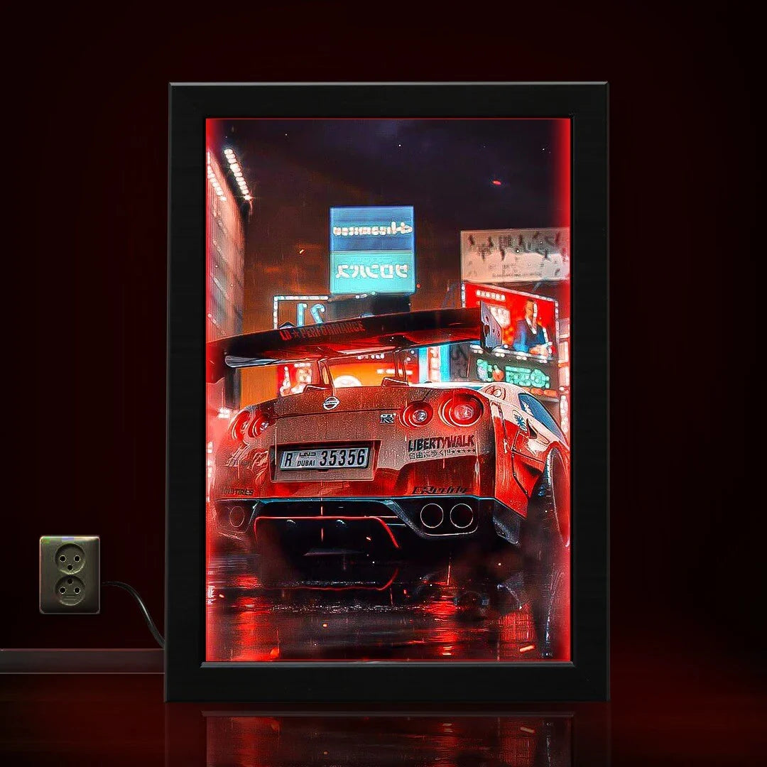 Nissan GTR Racing | Neon Poster Frame