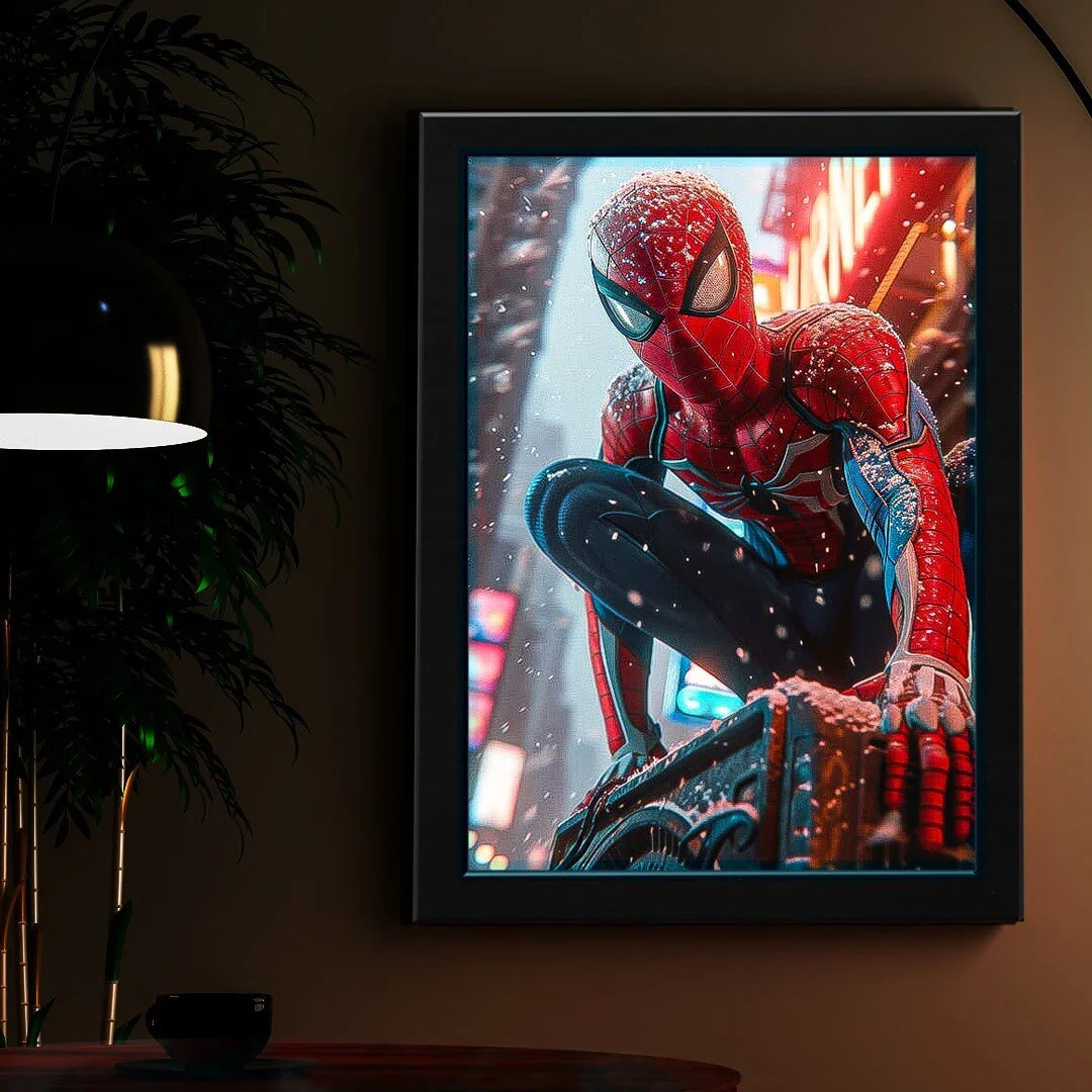 Spider Man Movie Poster Wall Art | Neon Poster Frame