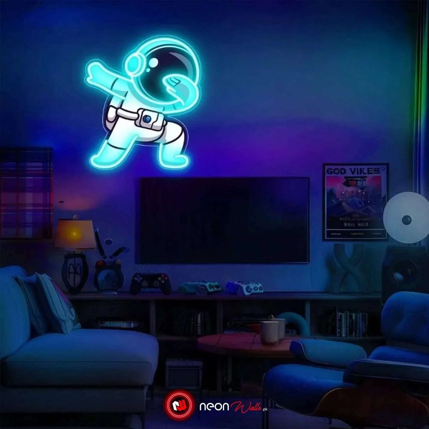 Astronaut Dab UV Neon Sign – Bring Space Vibes to Your Space!