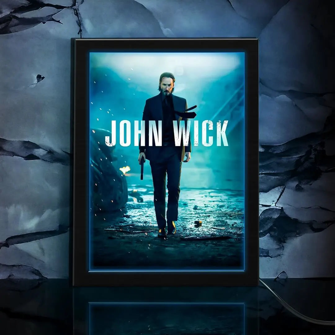 John Wick Action Movie Poster | Poster Neon Light Box