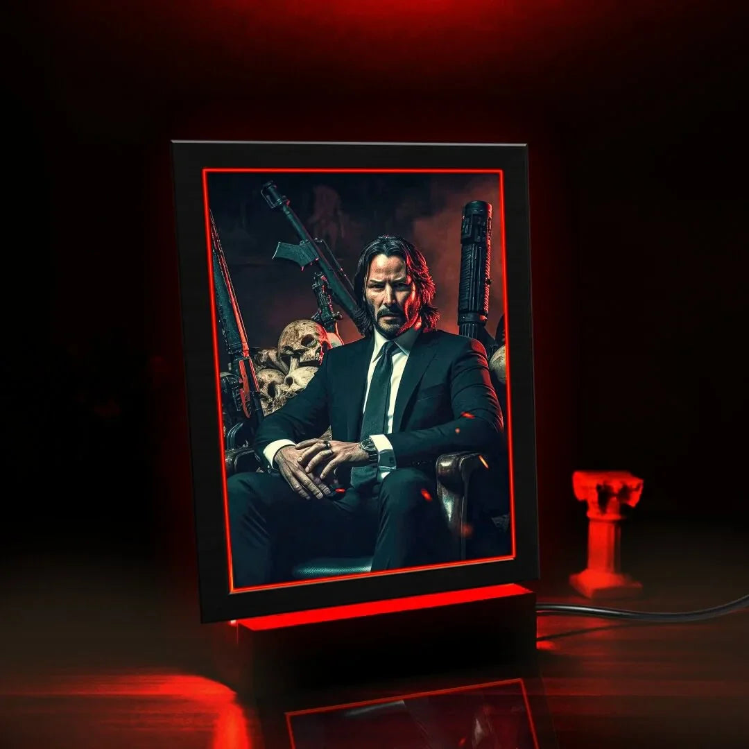 John Wick Action Movie Poster | Poster Neon Light Box