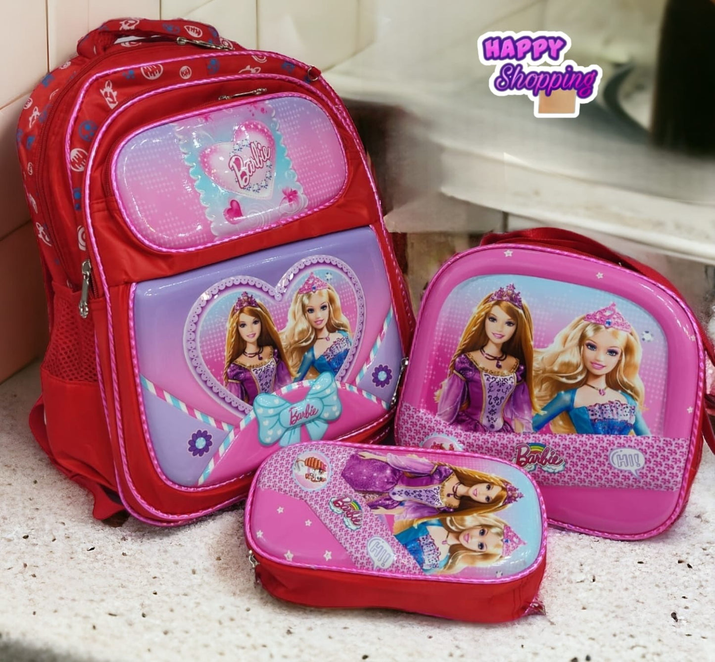 School Bags with 3D characters(3 PCS set)