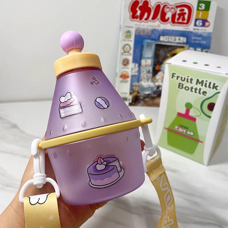 Fruit Bottle Canteen Cup For Children 400 Ml With Spill-Proof Straw