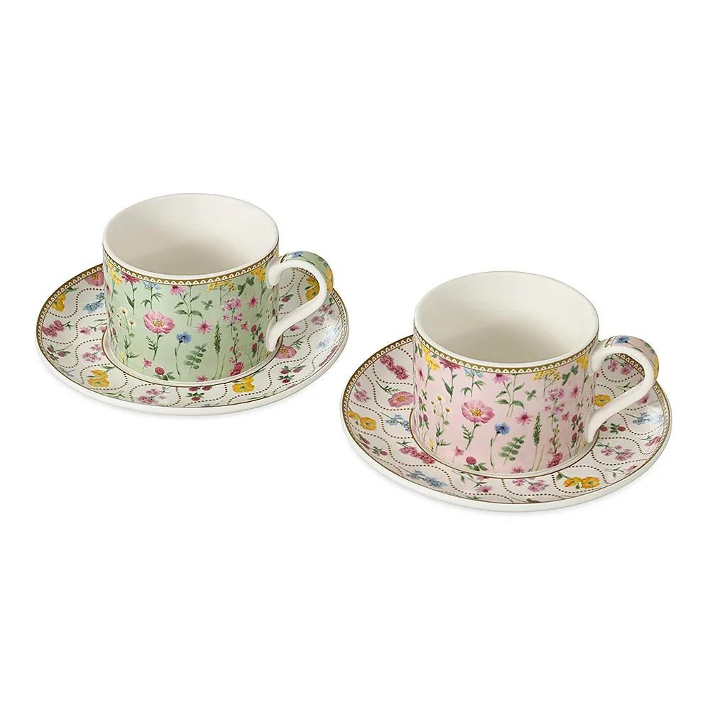 Porcelain Coffee Cup, Multicolour - 240ml, Set of 2