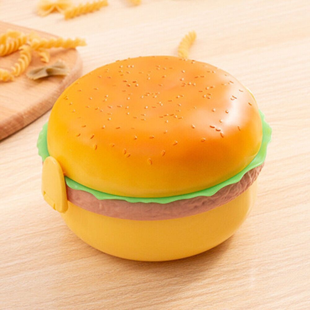 3 Layer Plastic BPA Free Burger Shape Lunch Box