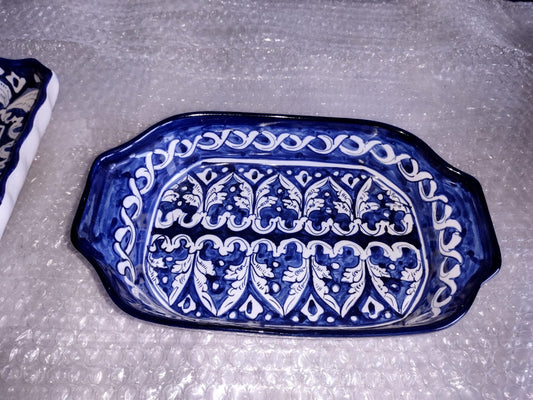 Blue Pottery Rectangular deep dish Platter