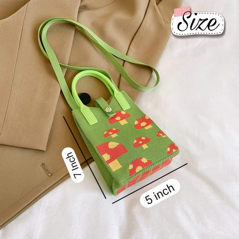 Korean Knitted Material Crossbody Cell phone Bags