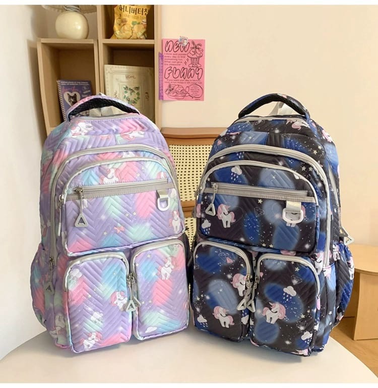 6 Zipper Pocket Parachute School & College Girls Bag packs