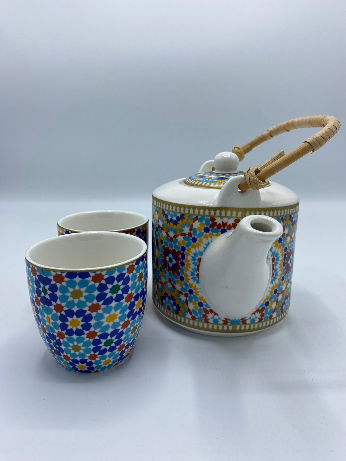 Porcelain Teapot Set, 600ml Multicolour