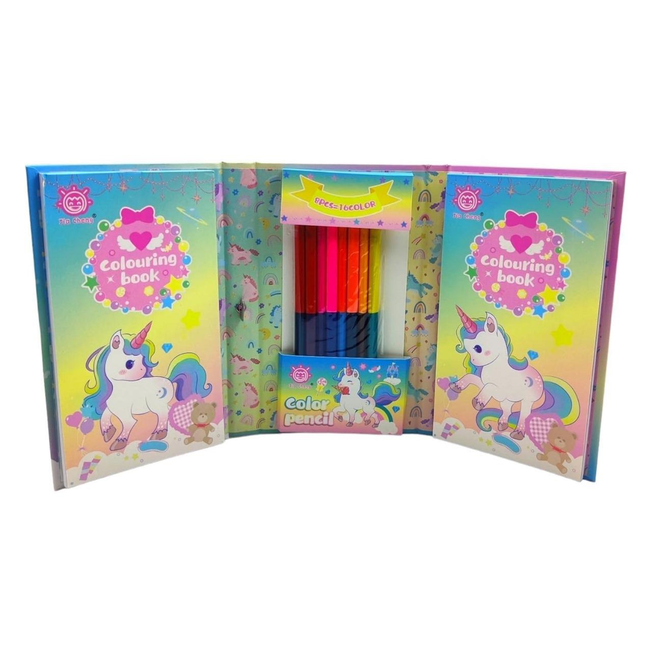 Colouring Book Set with Pencil colours