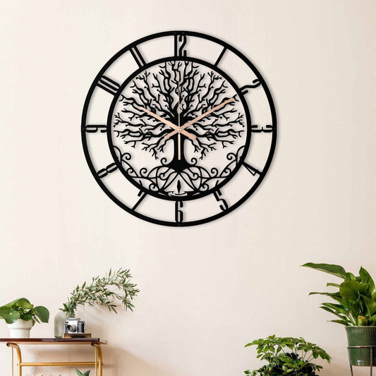 Tree Of Life Wood Wall Clock, Oversized Wall Clock