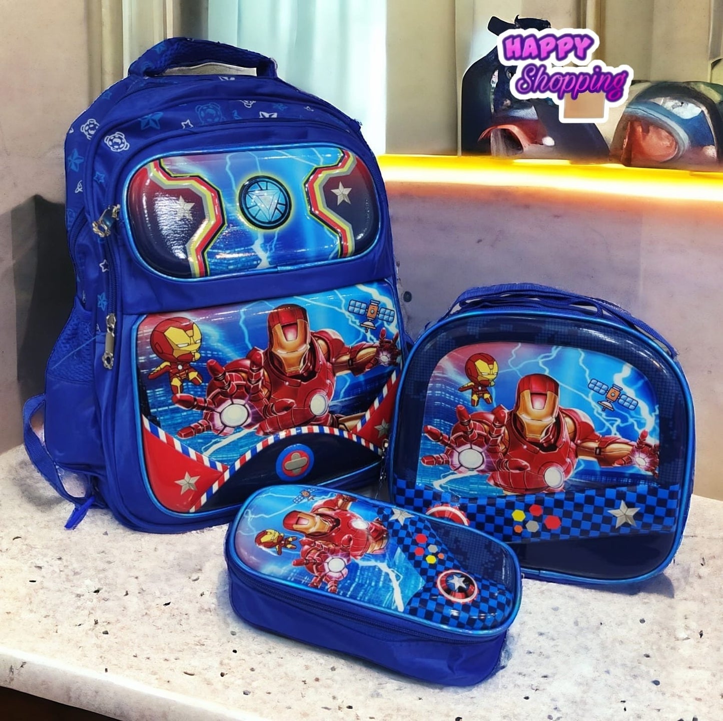 School Bags with 3D characters(3 PCS set)