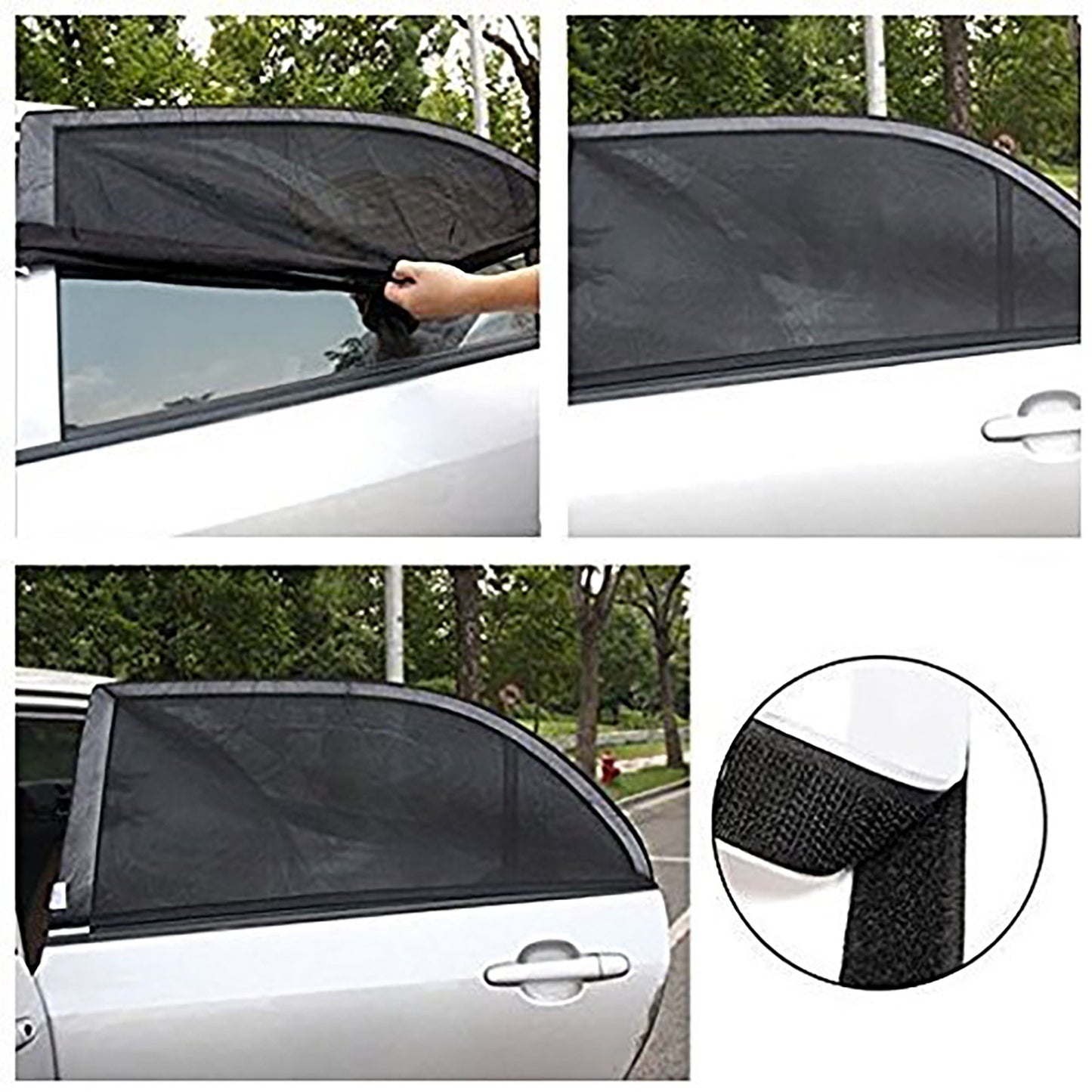 4pcs Car Window Screen Door Covers Front Rear Side