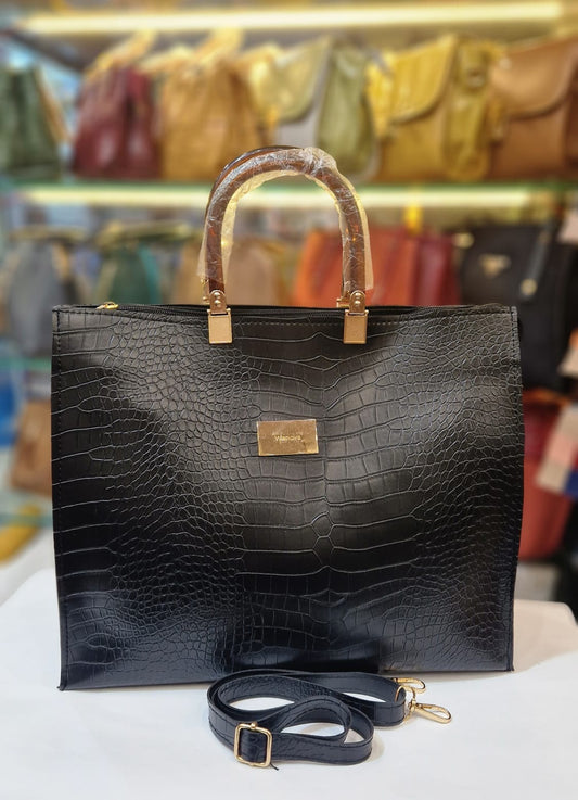 Croco Handle Bag