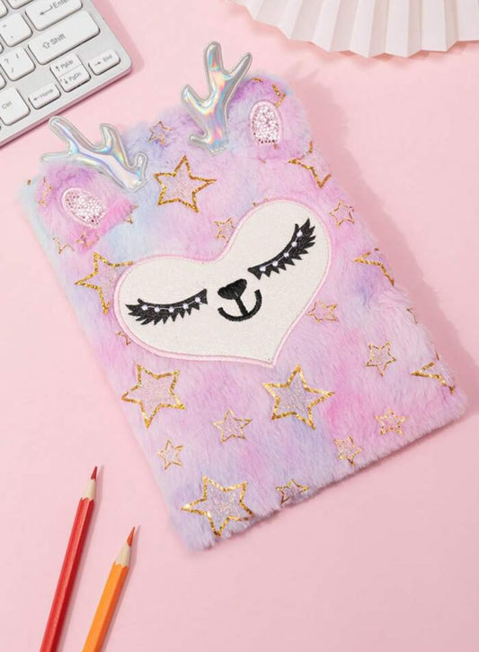 Cute Dear style Plush Notebook, Student Diary