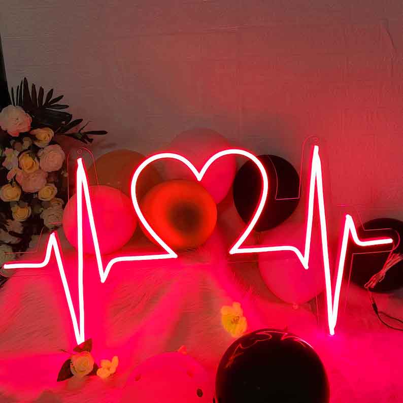 Love Heart Beat Neon Sign - Neon Lights