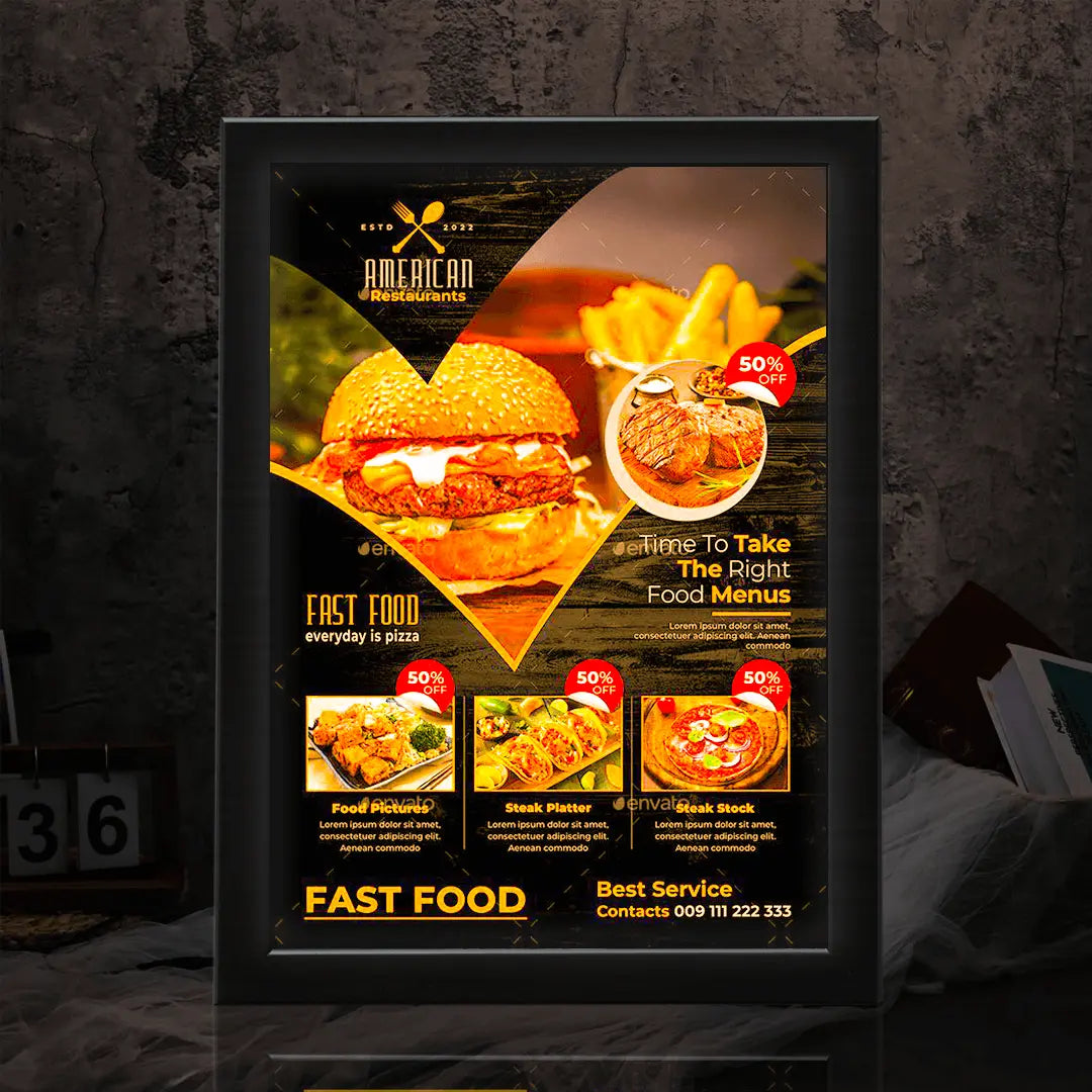 Brands Advertising Customize Neon Light Box Poster Frame