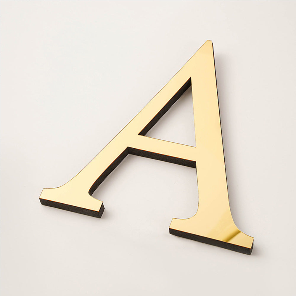 Custom 3D Acrylic Mirror Silver & Gold English Letters DIY Wall Sticker Decoration Art Bedroom Festival Party Creative Home Decoration