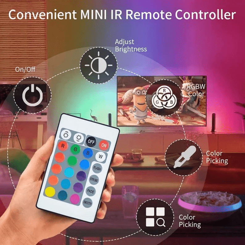 RGB LED Strip Light With Remote Controller Set